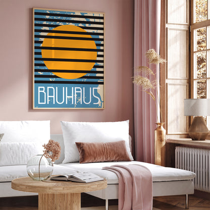 Blue Geometric Bauhaus Art Print