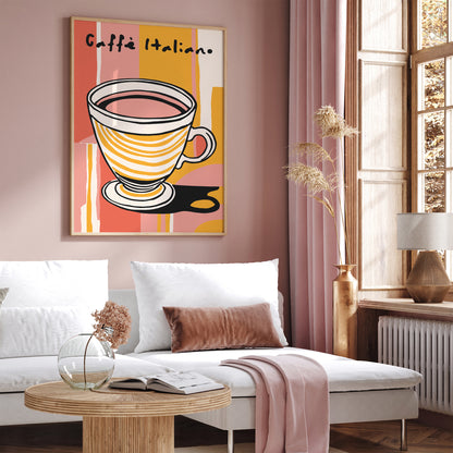 Italian Cafe, Coffee Lovers Gift Idea Art Print