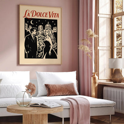 La Dolce Vita Poster - Romantic Couple in Italy