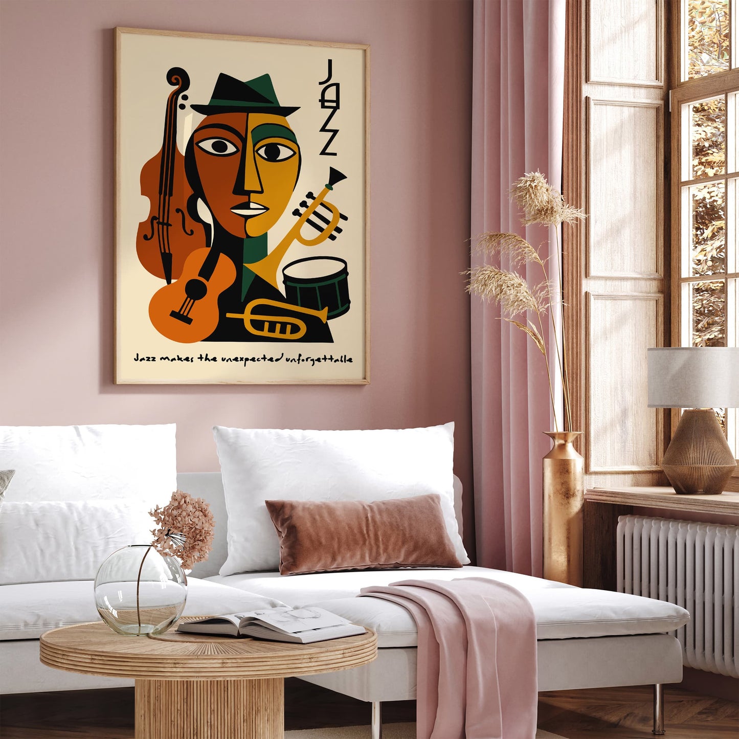 Jazz Music Poster - Retro Cubist Wall Art