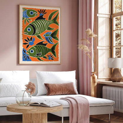 Retro Cut Outs Fish Art Print