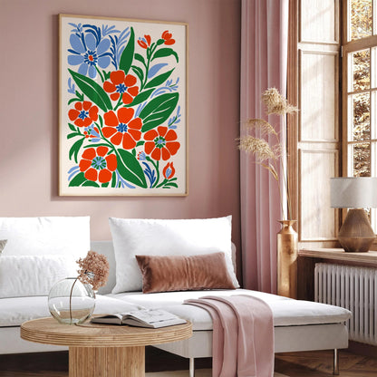 Retro Style Flowers Illustration Poster 2025