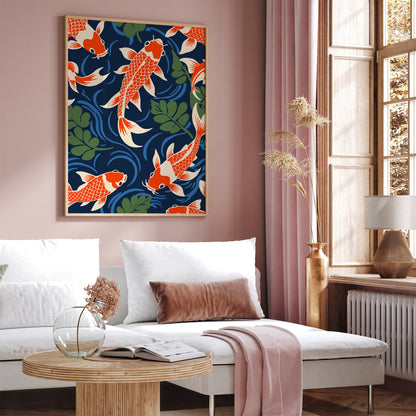 Japanese Koi Fish Pond Art Print