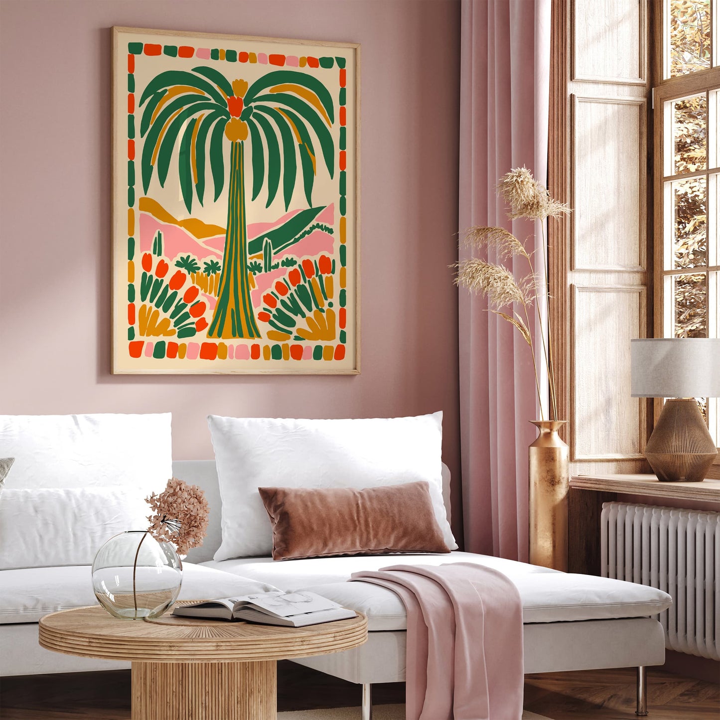 Colorful Palm Tree Poster Bohemian Home Decor