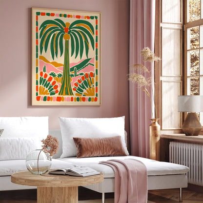 Colorful Palm Tree Poster Bohemian Home Decor