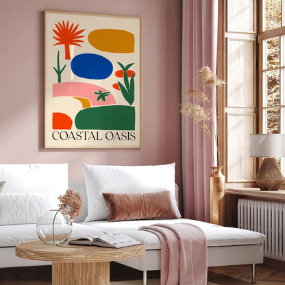 Coastal Oasis Colorful Abstract Poster