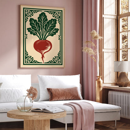 Beetroot Vegetable Poster - Rococo Style Wall Art