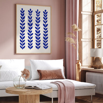 Simple Blue Nature Wall Art Print 2026