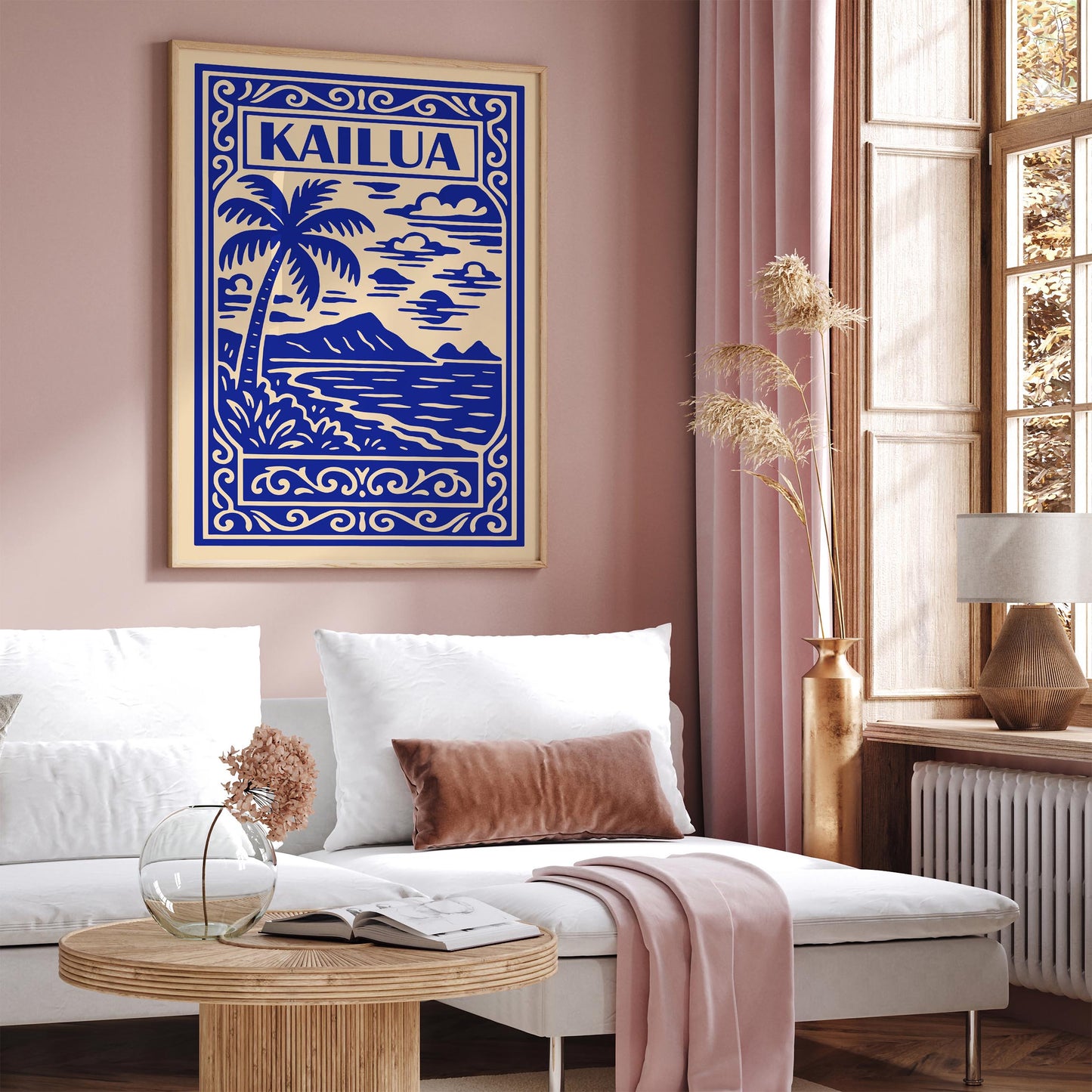 Kailua Travel Poster - Blue Hawaii Landscape Wall Art Print