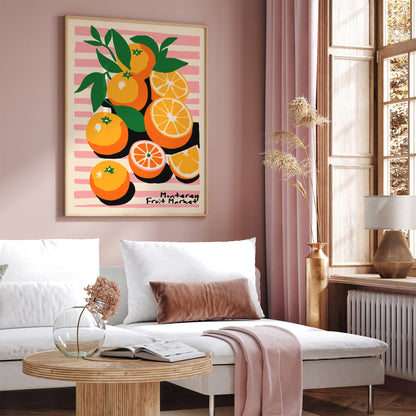 Monterey Fruit Market Oranges Poster