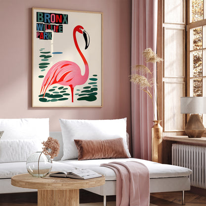 Bronx Wildlife Park Flamingo Poster