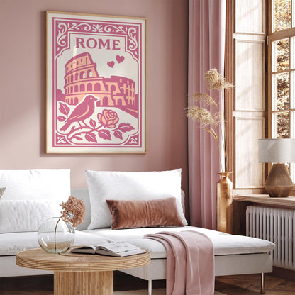 Rome Italy Poster - Valentines Day Wall Art Print