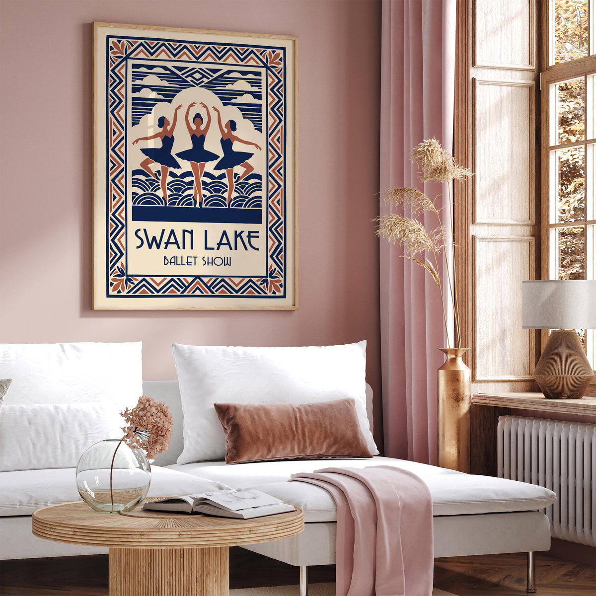 Swan Lake Ballet Art Deco Poster