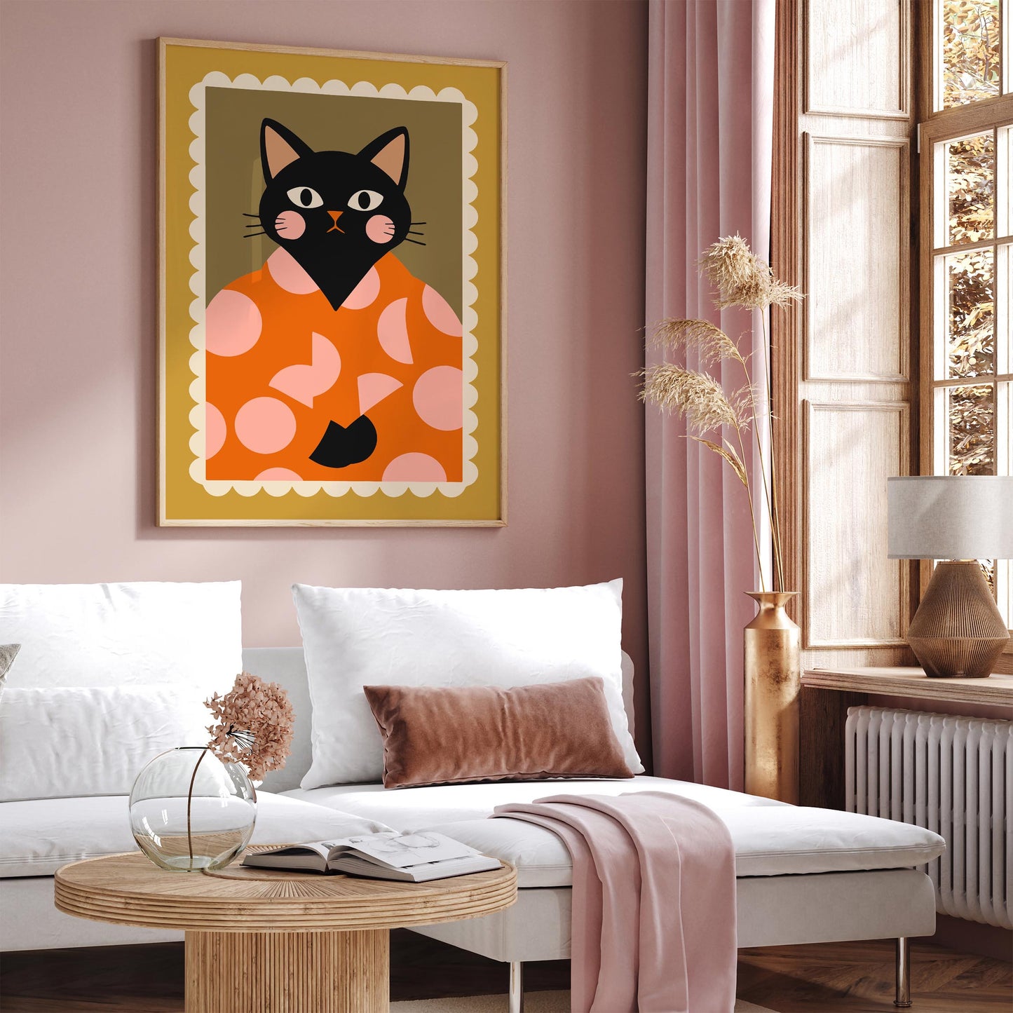 Fancy Black Cat Portrait Poster