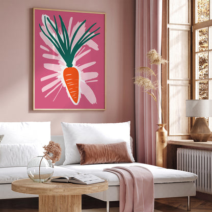 Pink Pop Art Carrot Poster