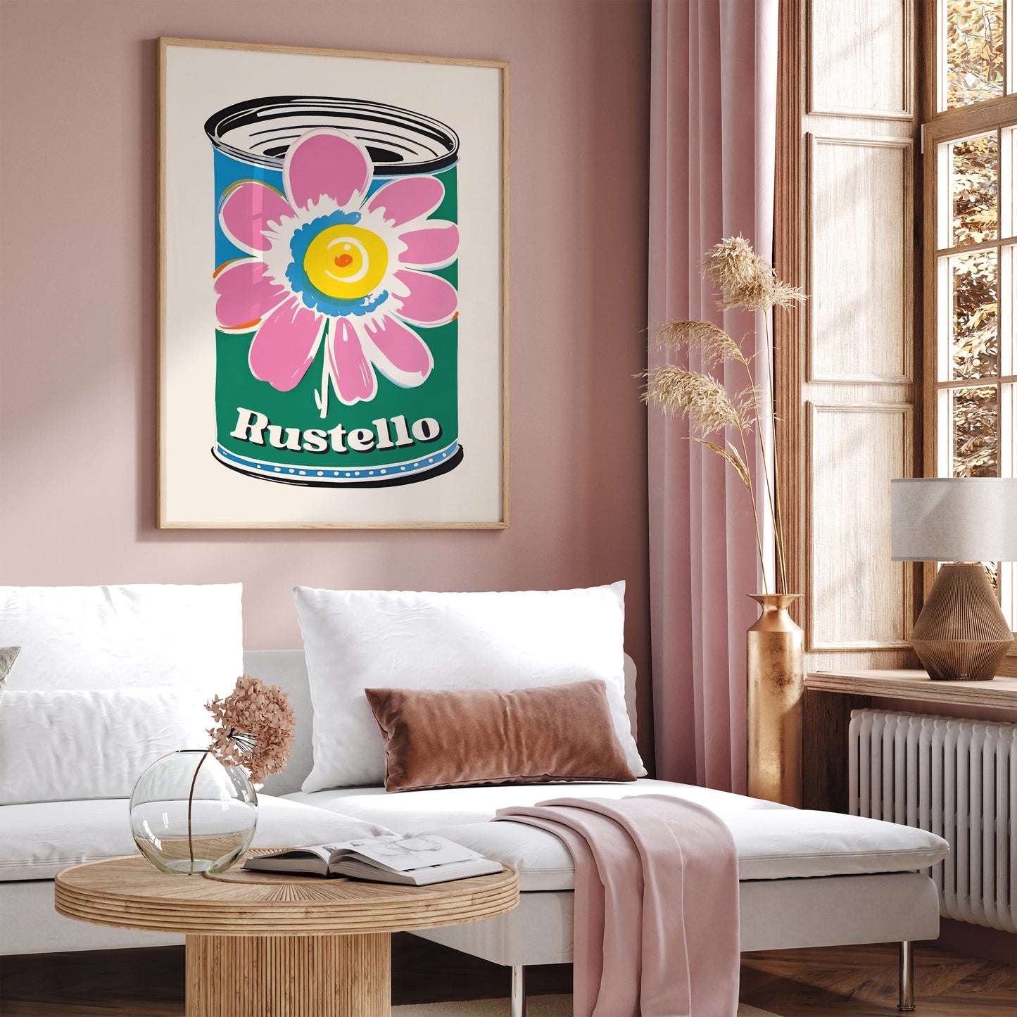 Rustello Pop-Art Floral Can Poster