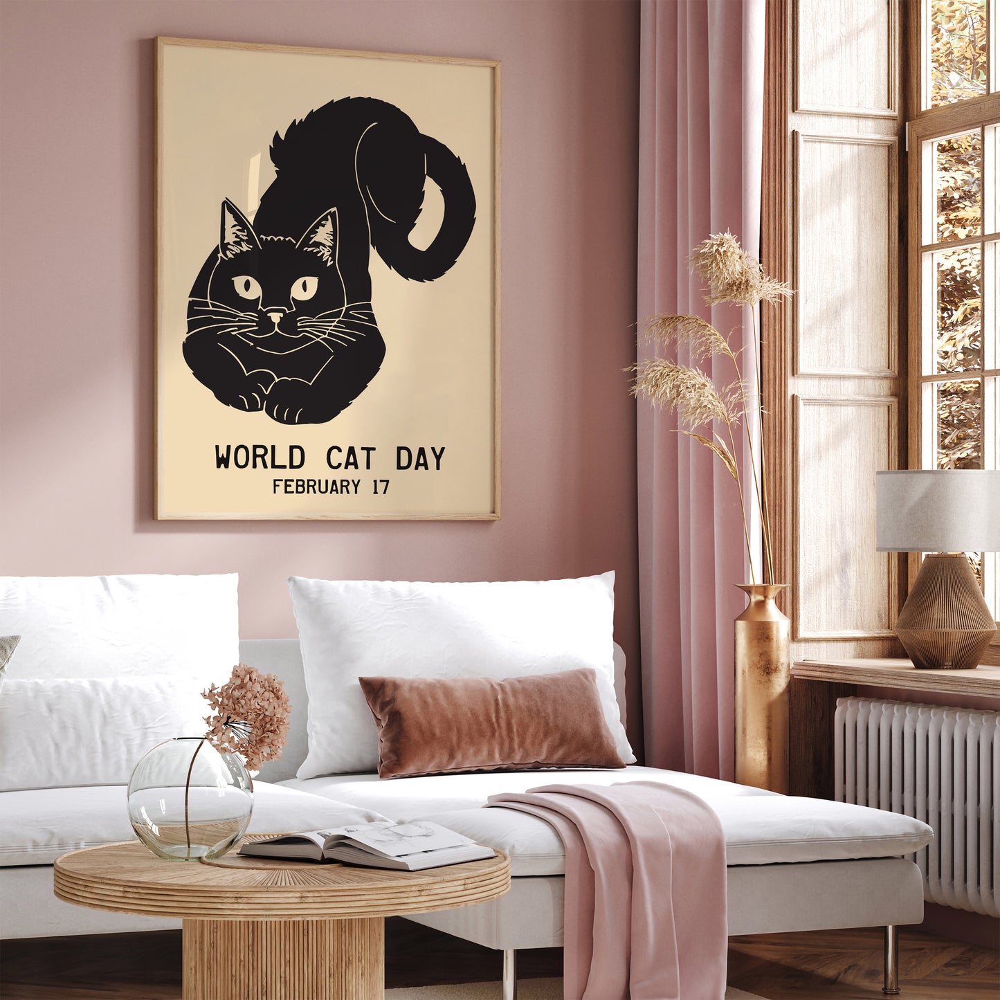 World Cat Day Vintage Poster