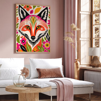 Colorful Bohemian Fox Art Print