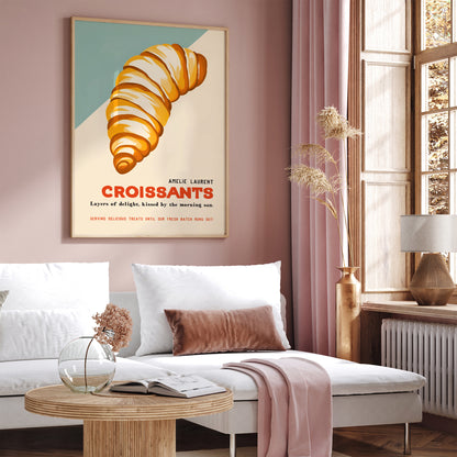 Fresh Croissants Bakery Poster