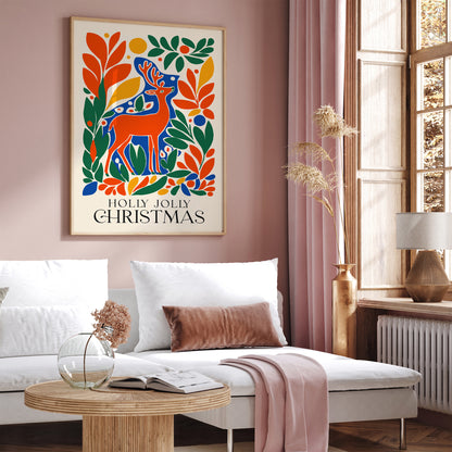 Colorful Holly Jolly Christmas Poster