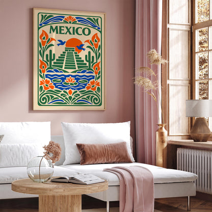 Colorful Mexico Travel Poster