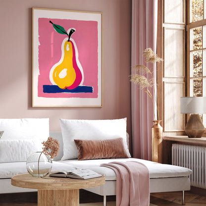 Cute Pear Illustration Poster