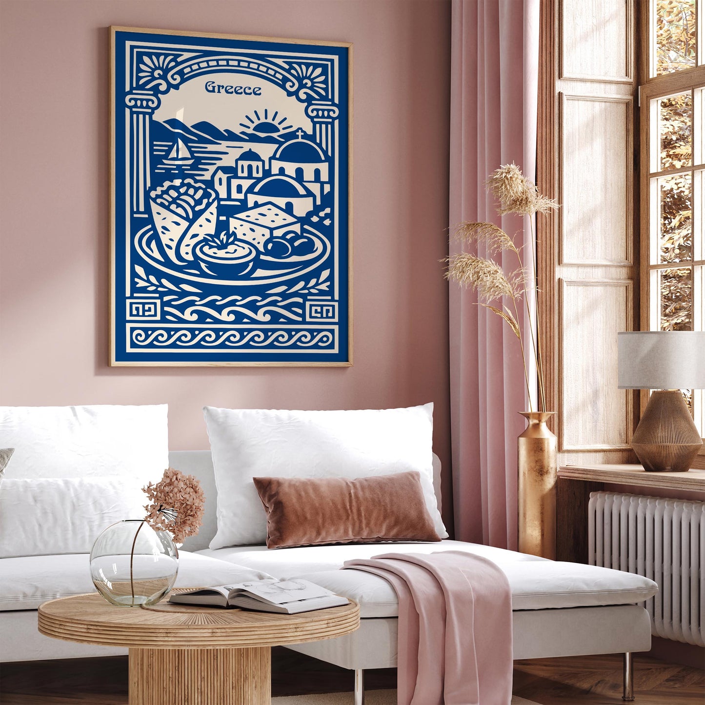 Greece Food and Landscape Poster