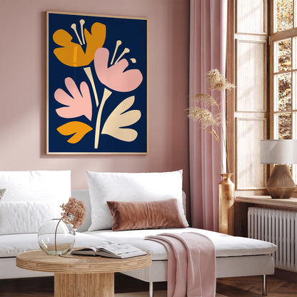 Abstract Cut Out Flowers Art Poster