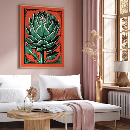 Red Vintage Artichoke Wall Art