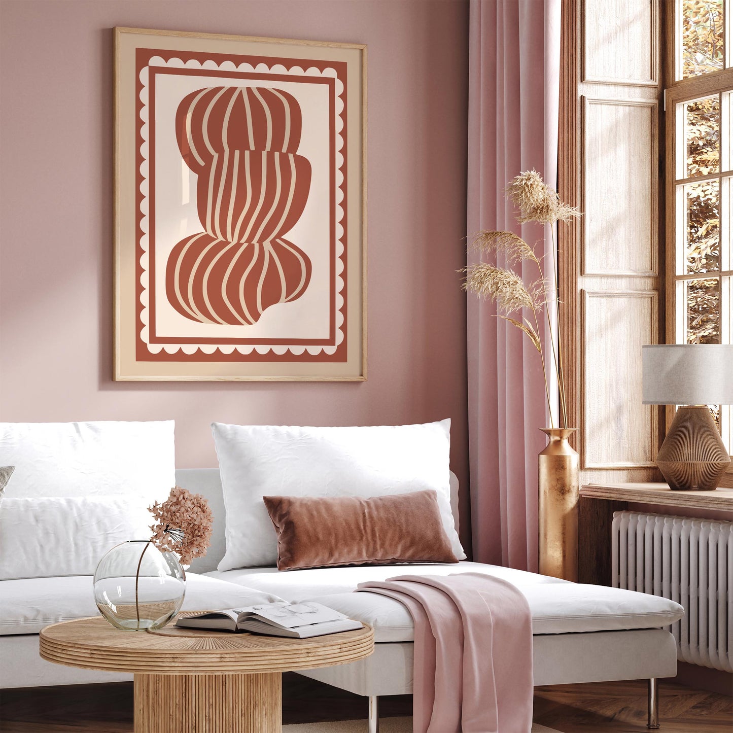 Yarn Skein Knitting Poster - Terracotta Craft Room Wall Art