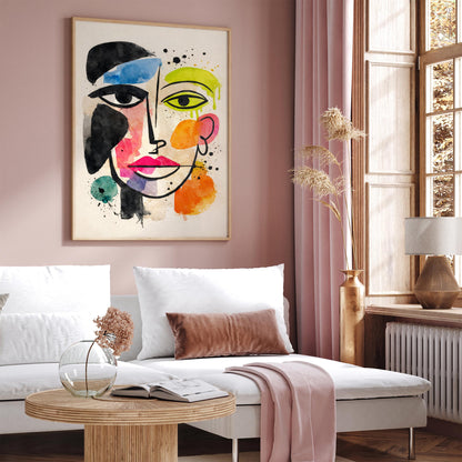 Abstract Face Pop Art Poster