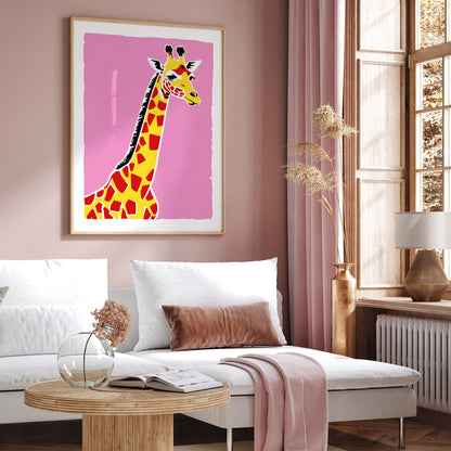 Cute Giraffe Pink Poster