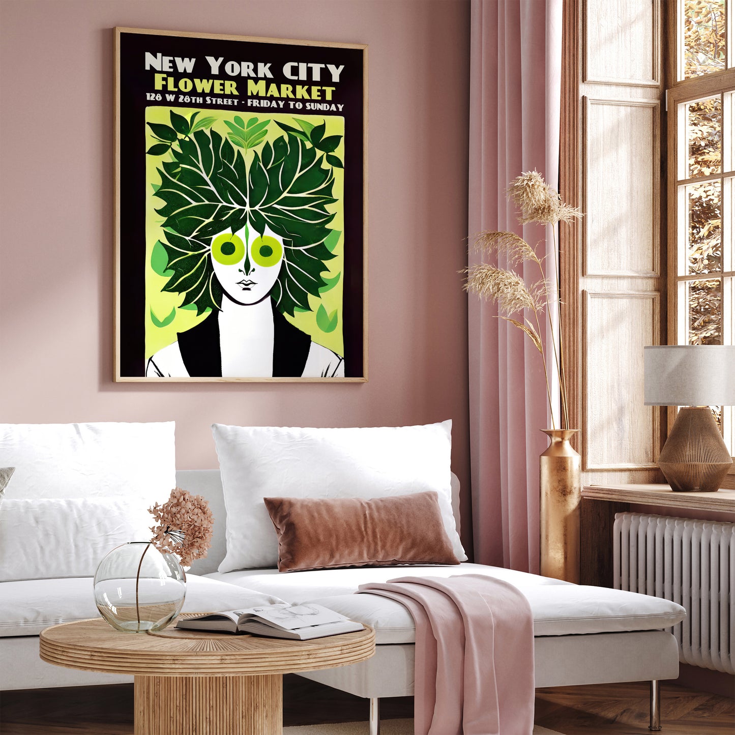 NYC Flower Market Retro Poster