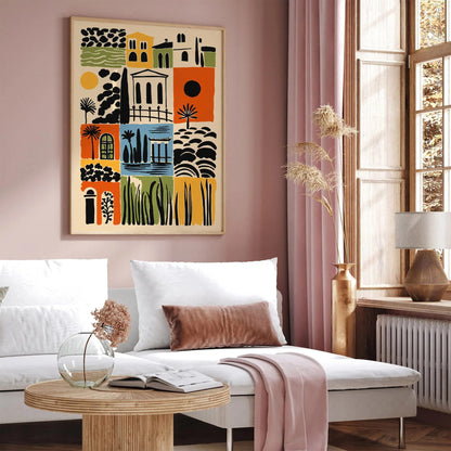 Abstract Cityscape of Spanish City Poster