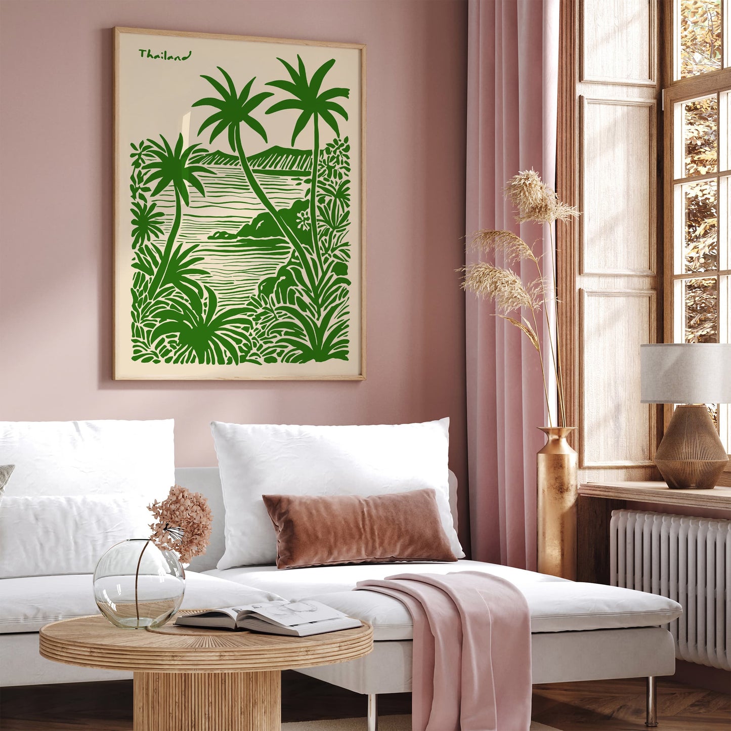 Thailand Tropical Poster - Green Landscape Travel Wall Art