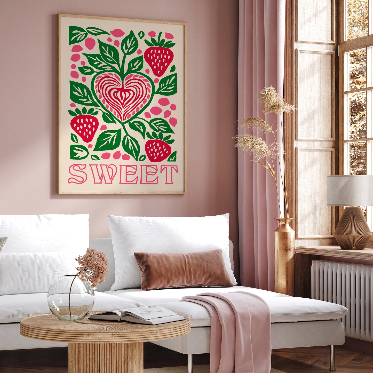 Retro Sweet Strawberry Poster 2024