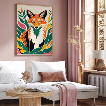 Cute Fox Kids Room Decor Art Print