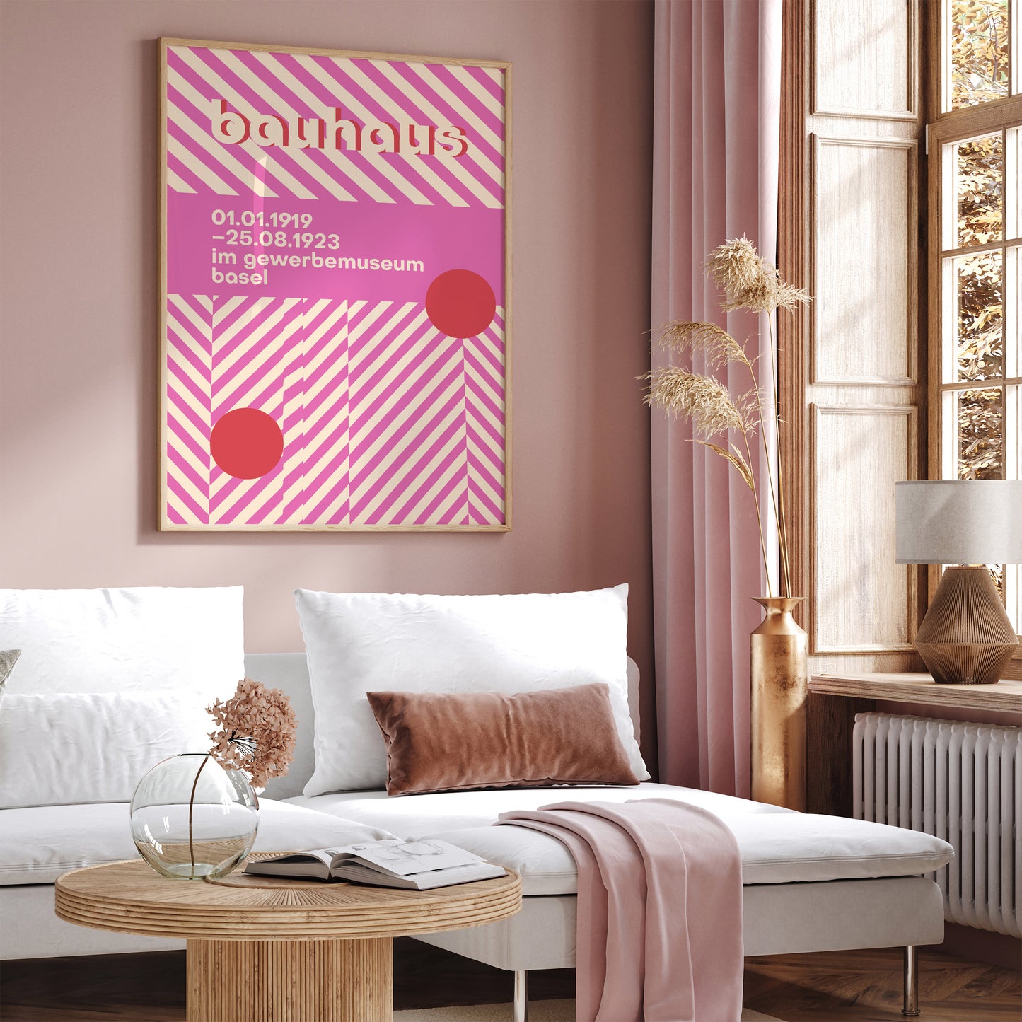 Bauhaus 1919 Pink Abstract Poster