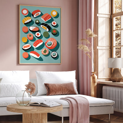 Colorful Sushi Kitchen Art Print