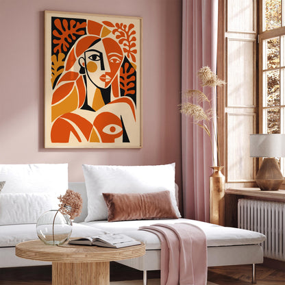 Abstract Woman Portrait Poster – Modern Art Wall Print