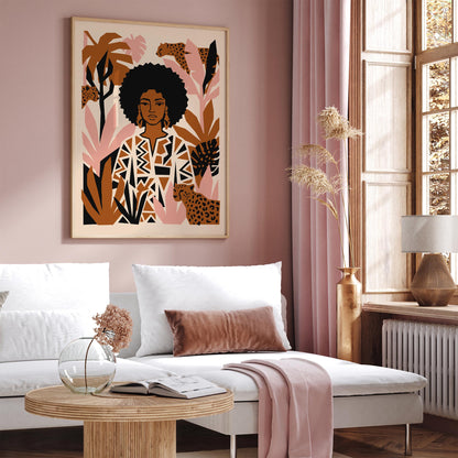 Boho Chic Woman Cheetah Poster