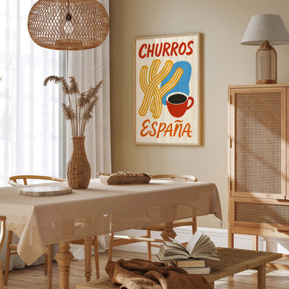 Churros Espana Food Art Print for Kitchen Wall Decor
