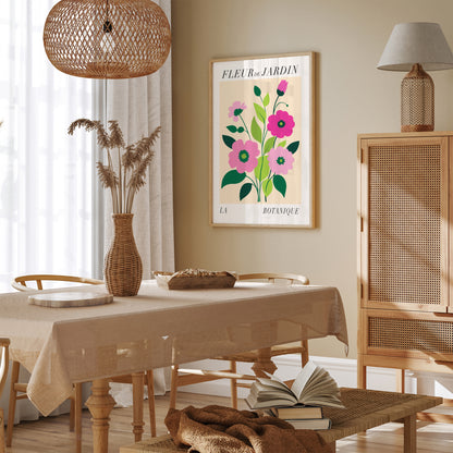 Pink Fleur de Jardin French Poster Print