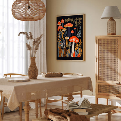 Autumn - Cozy Bohemian Mushroom Poster