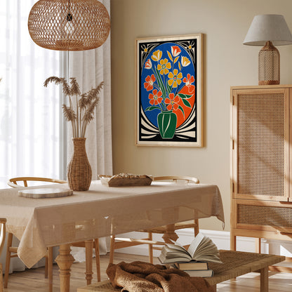 Art Deco Bouquet of Flowers Art Print