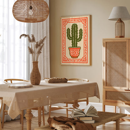 Vibrant Cacti Plant Poster - Mexican Vibes Wall Art Print