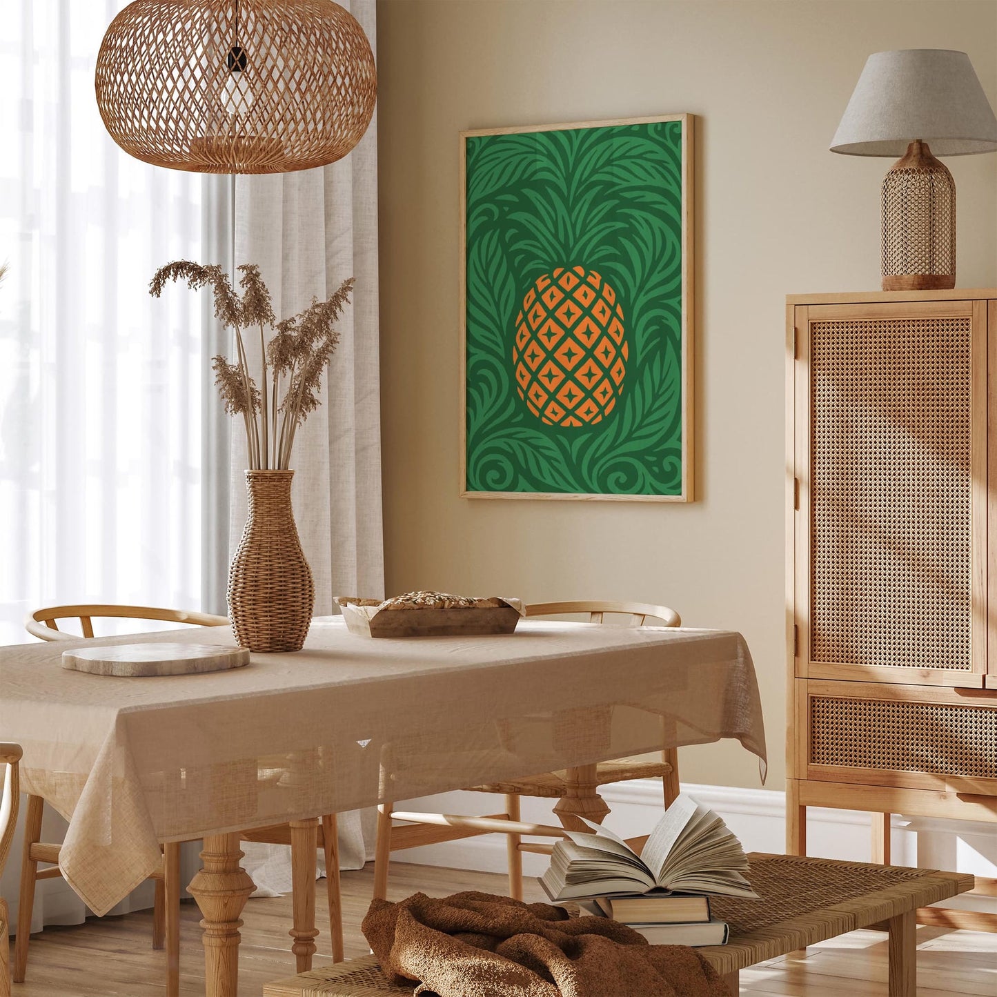 Kitchen Wall Art - Tropical Pineapple Print