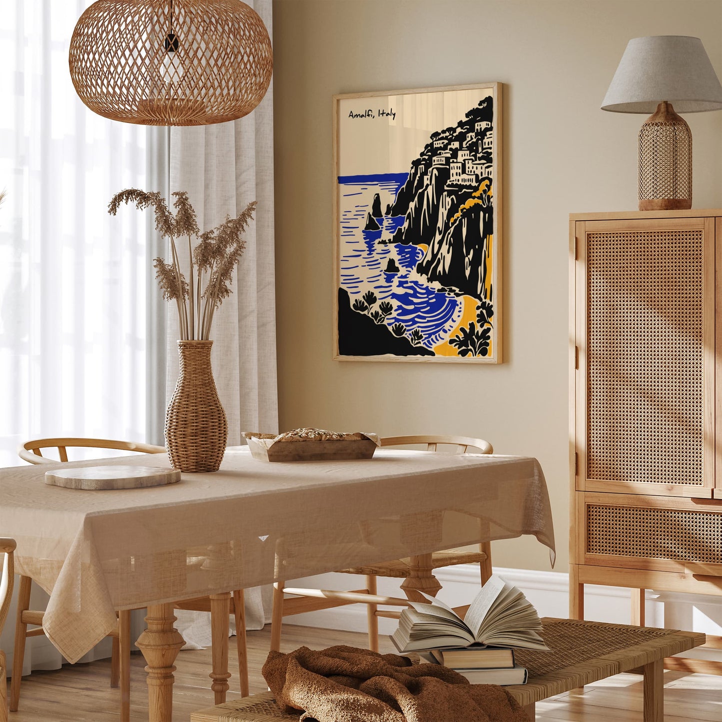 Amalfi Italy Coastal Landscape Travel Poster