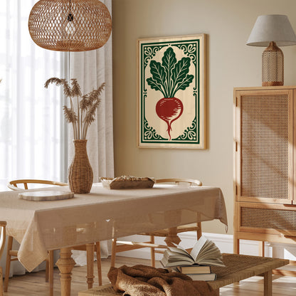 Beetroot Vegetable Poster - Rococo Style Wall Art