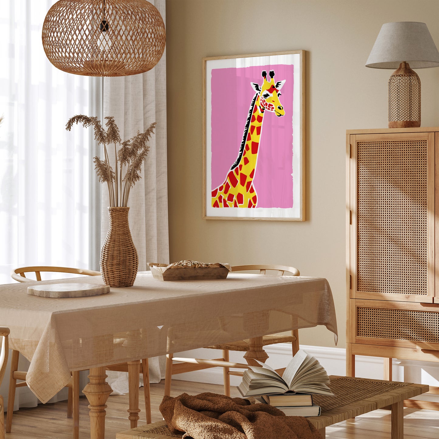 Cute Giraffe Pink Poster